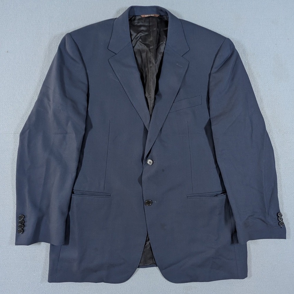 Canali Blazer Mens 40R Navy Blue Travel Water Resistant Wool Sport Coat Italy